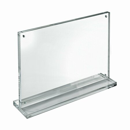 AZAR DISPLAYS Acrylic 11'' x 8.5'' Block Frame on Acrylic Base with Magnet Closure and Rubber Bumpers 104779